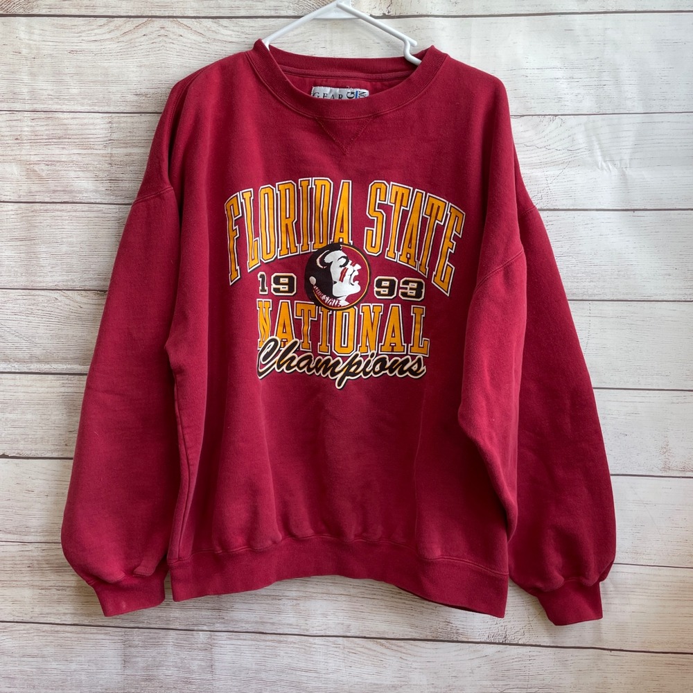 VINTAGE 1993 FLORIDA STATE UNIVERSITY NATIONAL CHAMPIONS BURGUNDY SWEATSHIRT